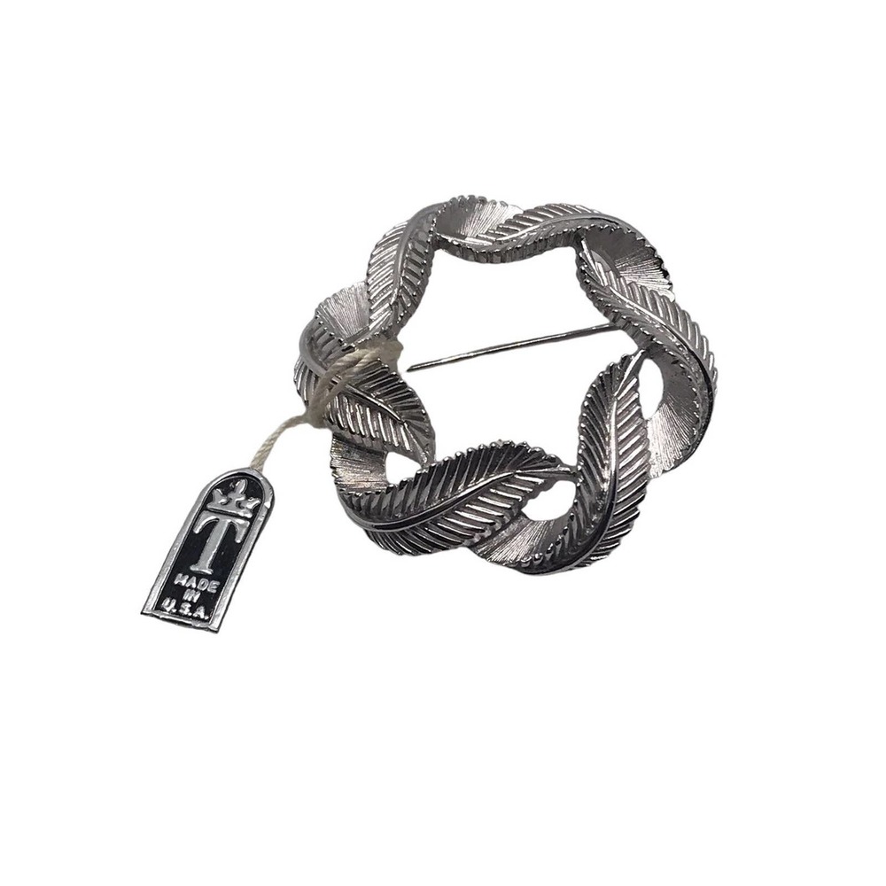 Vintage Trifari‎ Silver Tone Brooch with tags